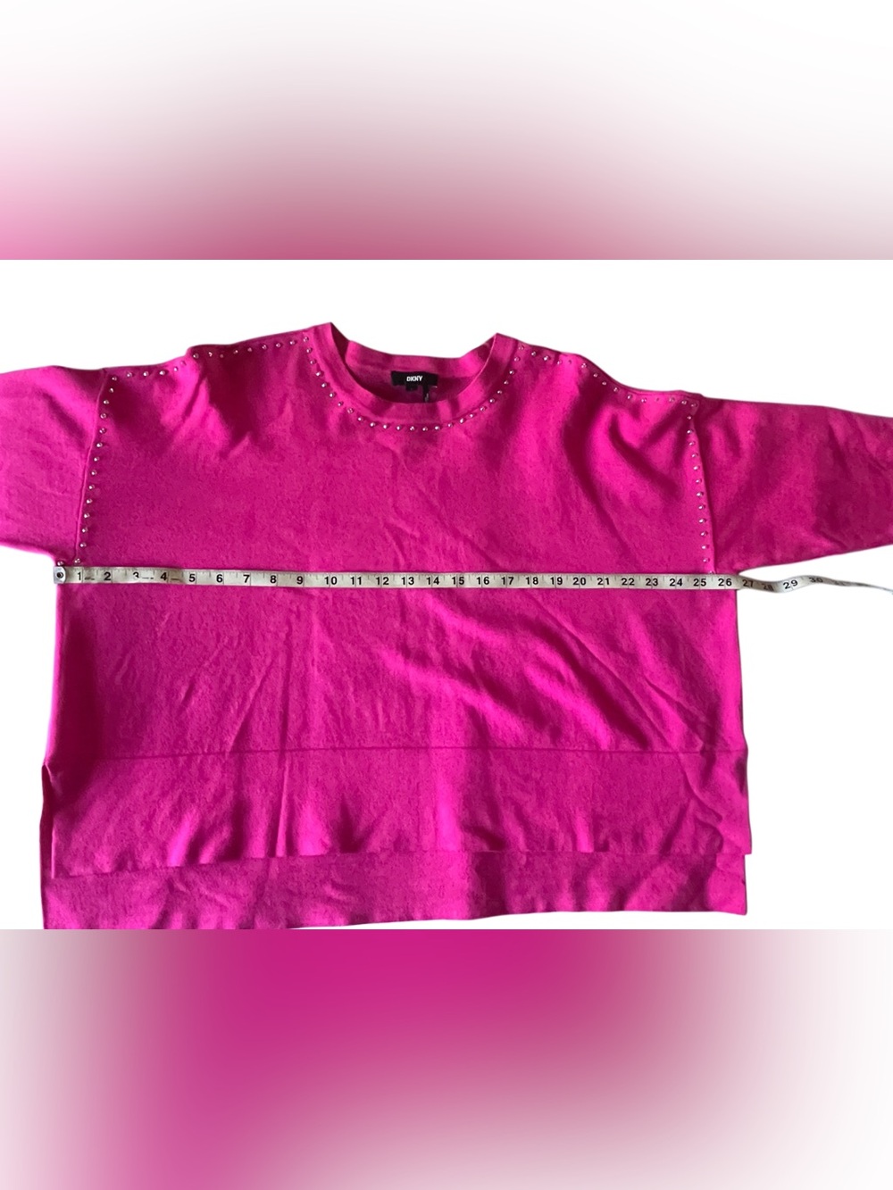 DKNY womens Studded Sweater, l, Pink - Picture 7 of 11